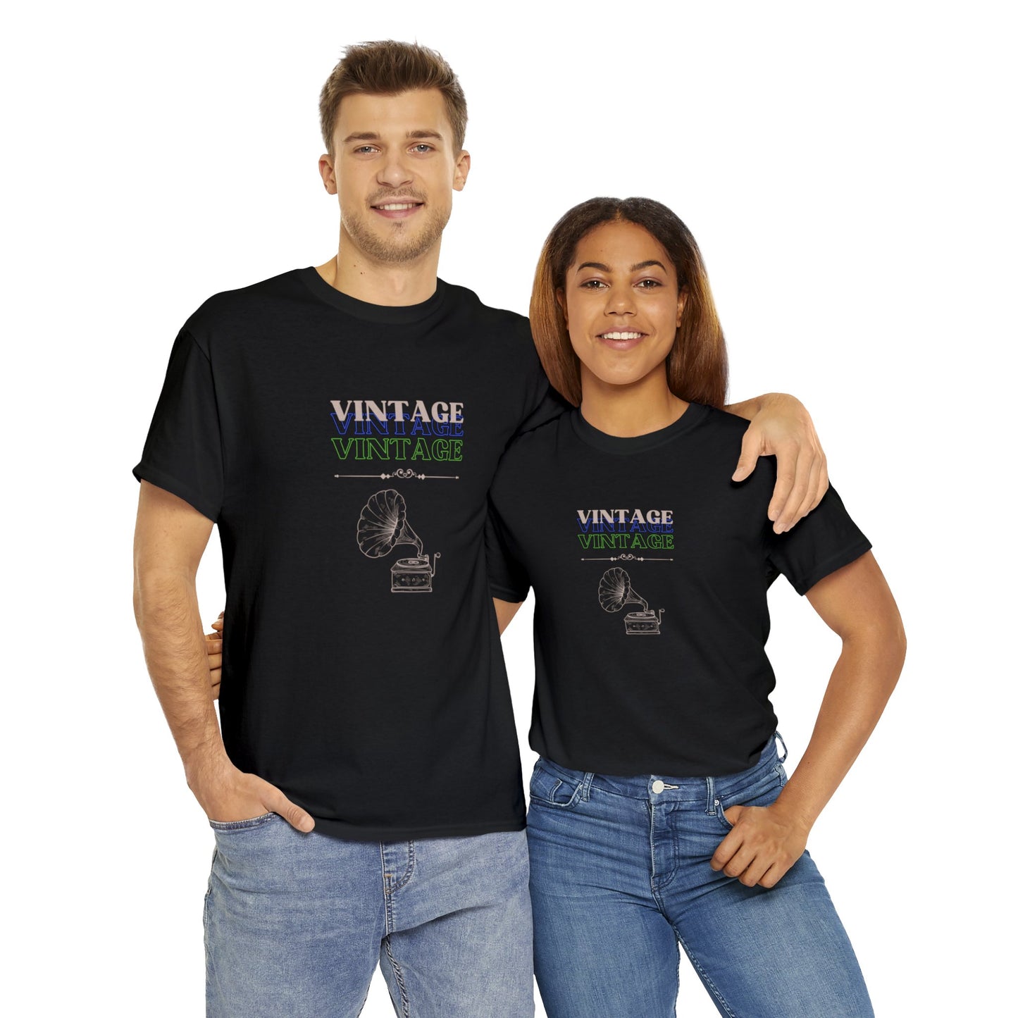 Vintage Phonograph - Unisex Heavy Cotton Tee ~ 100% Cotton (Sizes: S-3XL) ~ Sharon Dawn Collection (Sale Price: $51.99 CAD)