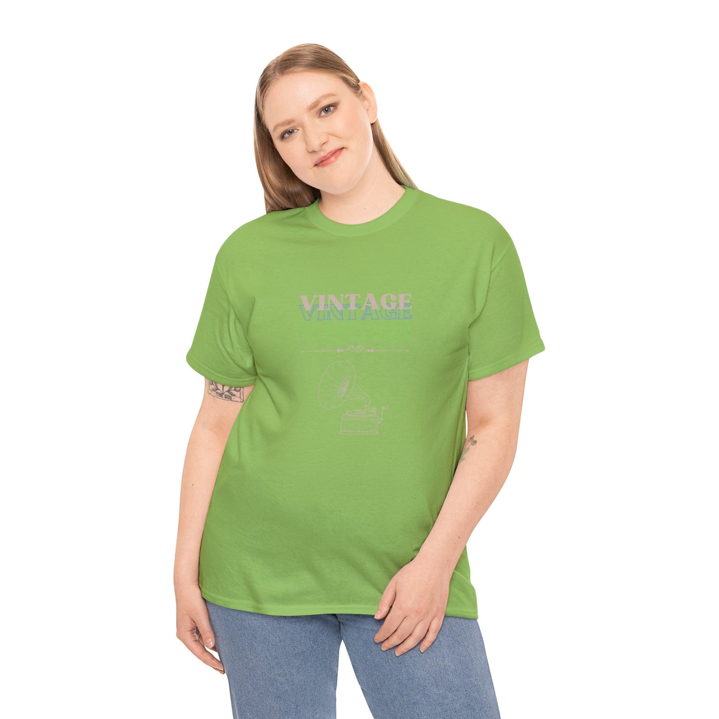Vintage Phonograph - Unisex Heavy Cotton Tee ~ 100% Cotton (Sizes: S-3XL) ~ Sharon Dawn Collection (Sale Price: $51.99 CAD)