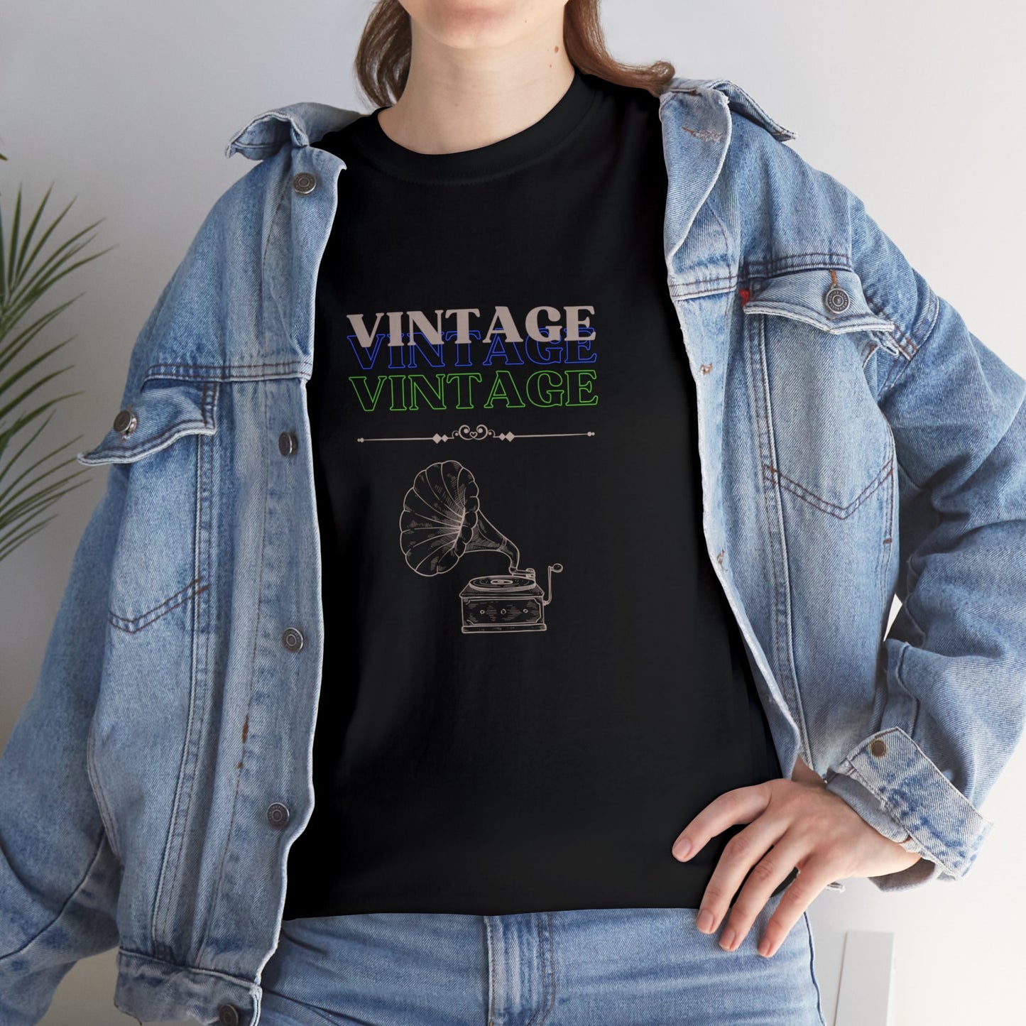 Vintage Phonograph - Unisex Heavy Cotton Tee ~ 100% Cotton (Sizes: S-3XL) ~ Sharon Dawn Collection (Sale Price: $51.99 CAD)