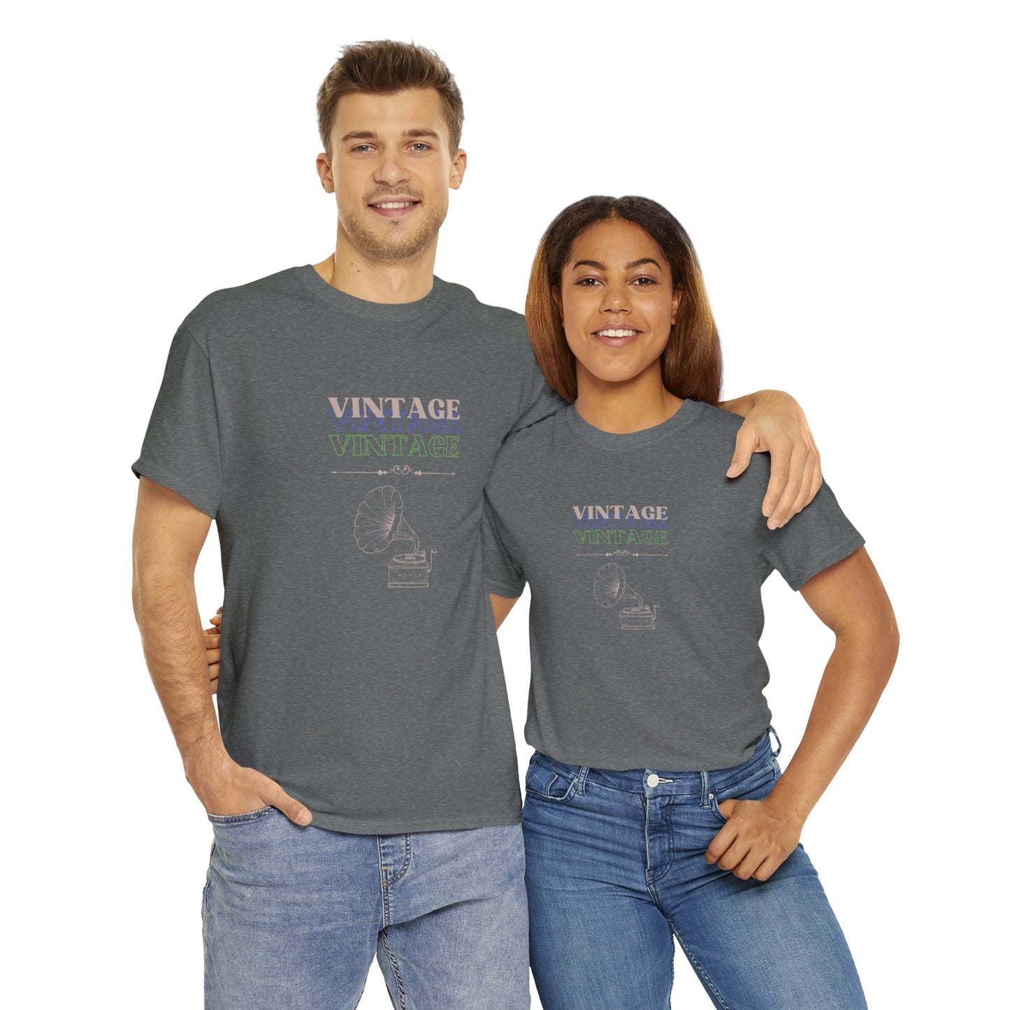 Vintage Phonograph - Unisex Heavy Cotton Tee ~ 100% Cotton (Sizes: S-3XL) ~ Sharon Dawn Collection (Sale Price: $51.99 CAD)