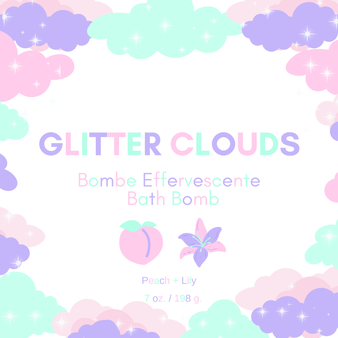 Glitter Clouds - Bath Bomb ~ Premium Ingredients ~ Made in Canada