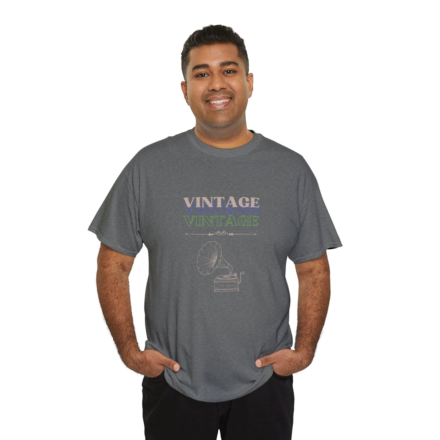 Vintage Phonograph - Unisex Heavy Cotton Tee ~ 100% Cotton (Sizes: S-3XL) ~ Sharon Dawn Collection (Sale Price: $51.99 CAD)