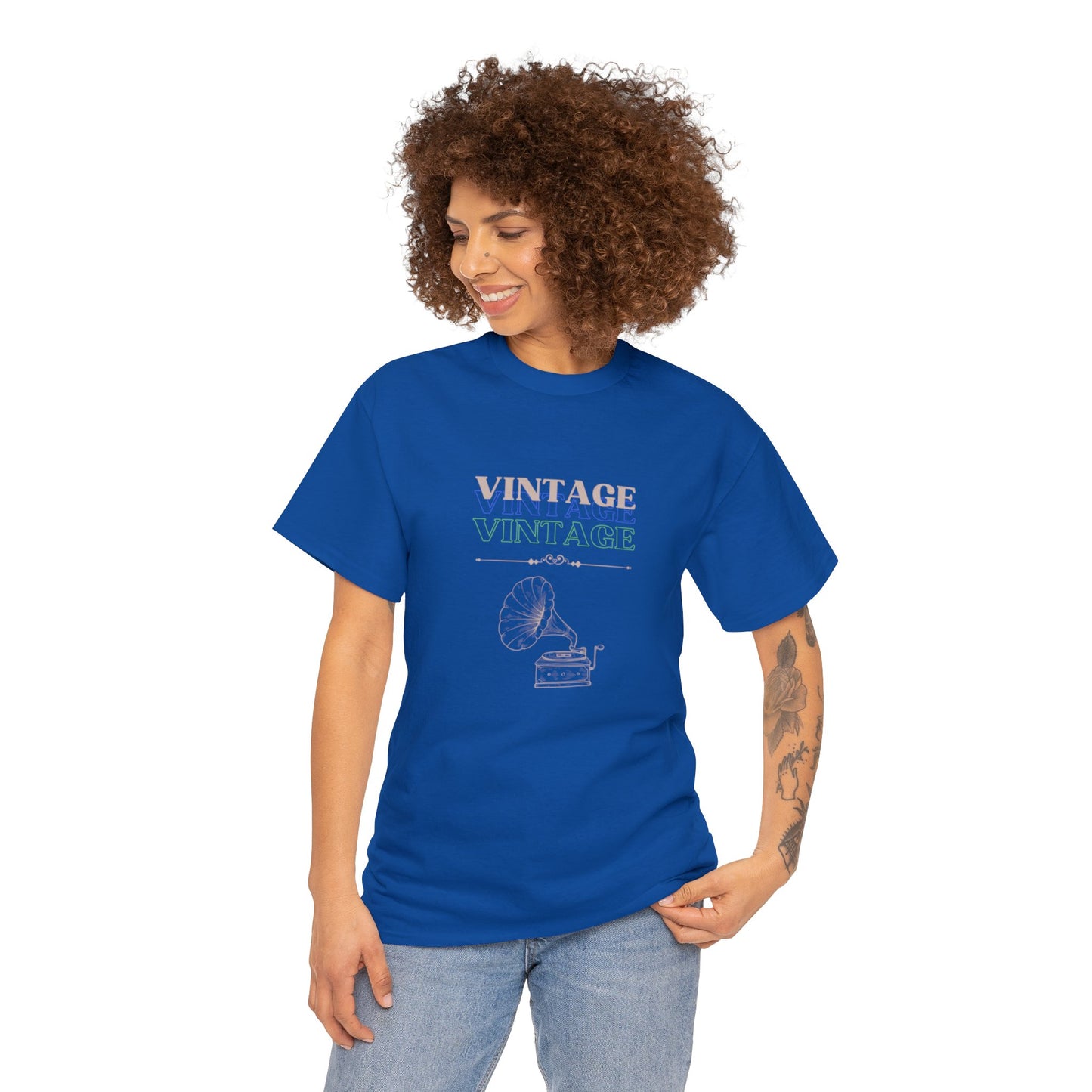 Vintage Phonograph - Unisex Heavy Cotton Tee ~ 100% Cotton (Sizes: S-3XL) ~ Sharon Dawn Collection (Sale Price: $51.99 CAD)