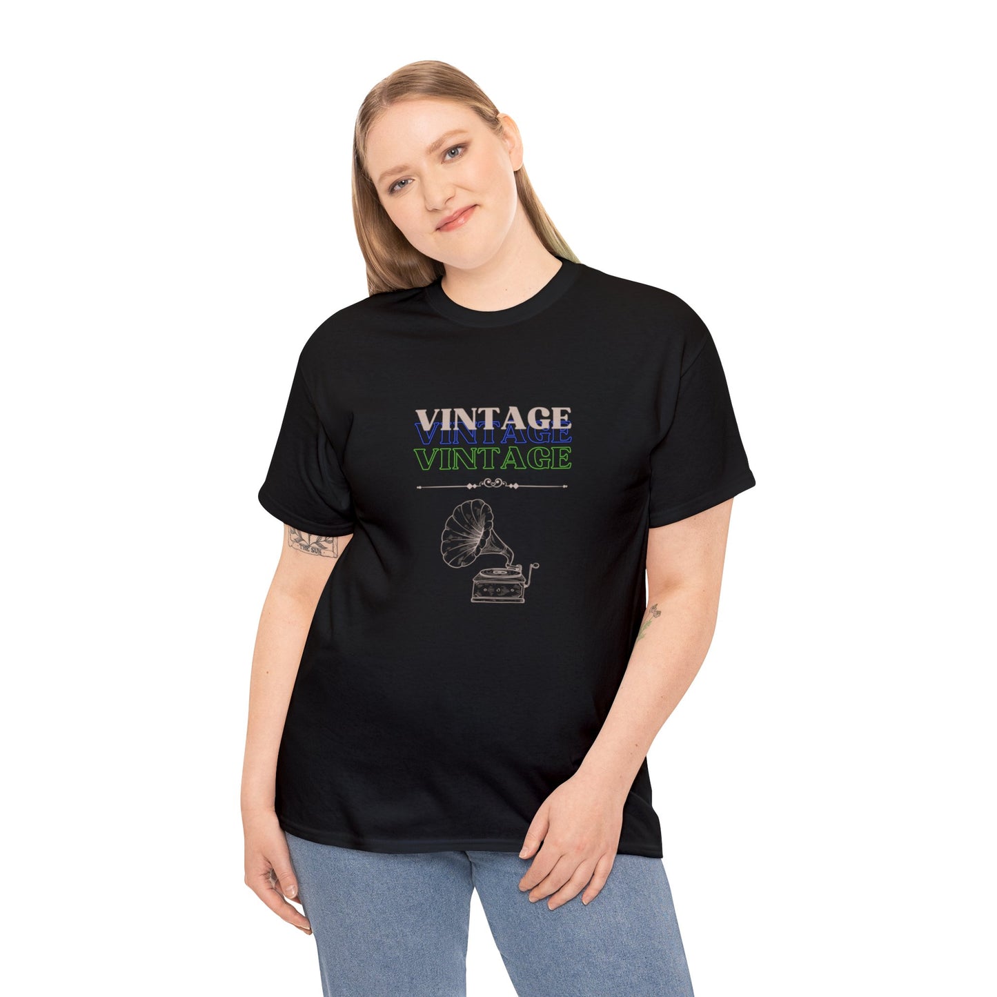 Vintage Phonograph - Unisex Heavy Cotton Tee ~ 100% Cotton (Sizes: S-3XL) ~ Sharon Dawn Collection (Sale Price: $51.99 CAD)
