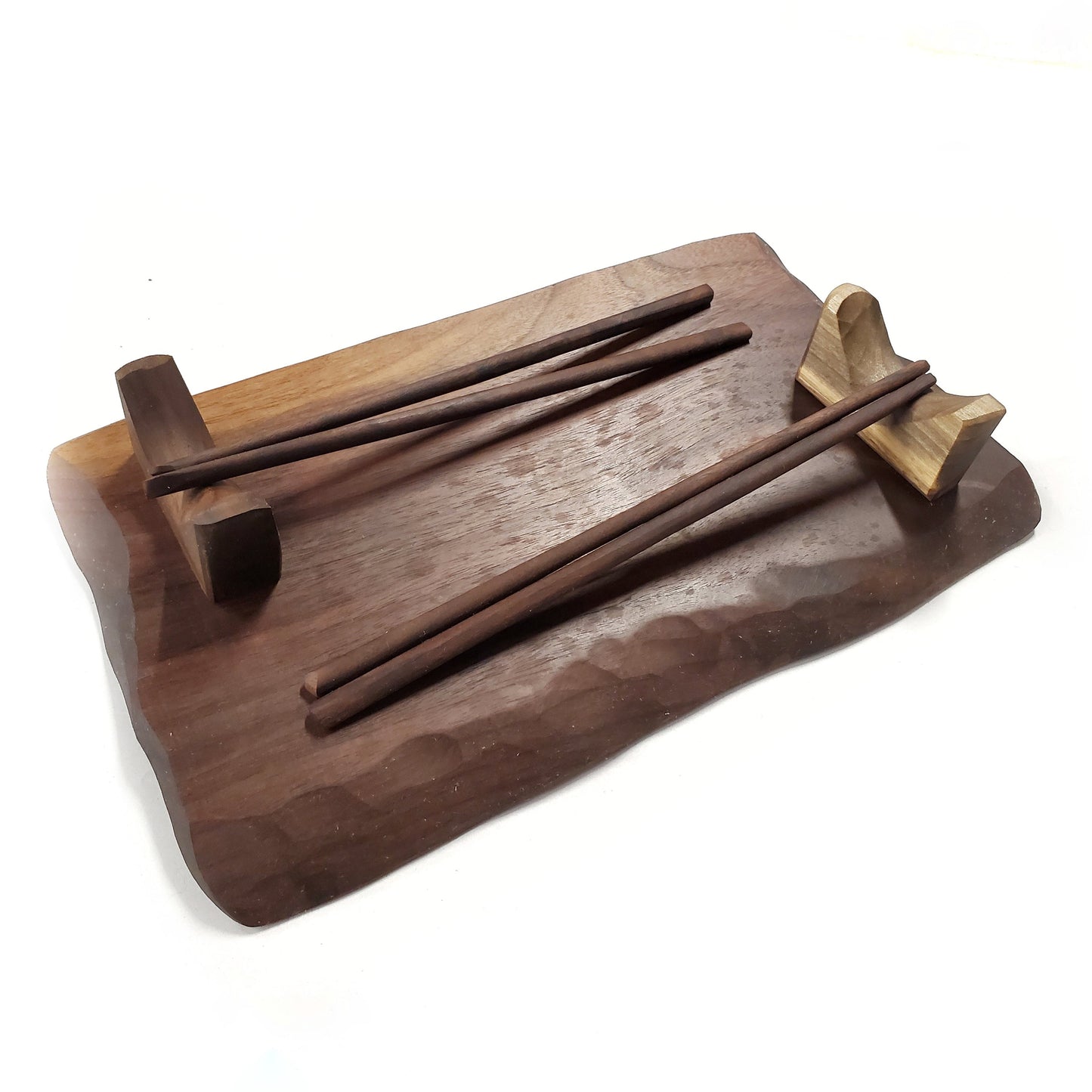 Chopstick and Sushi Serving Platter Set - Handmade Hand Carved Cherry Wood (Sale Price: $141.94 CAD)