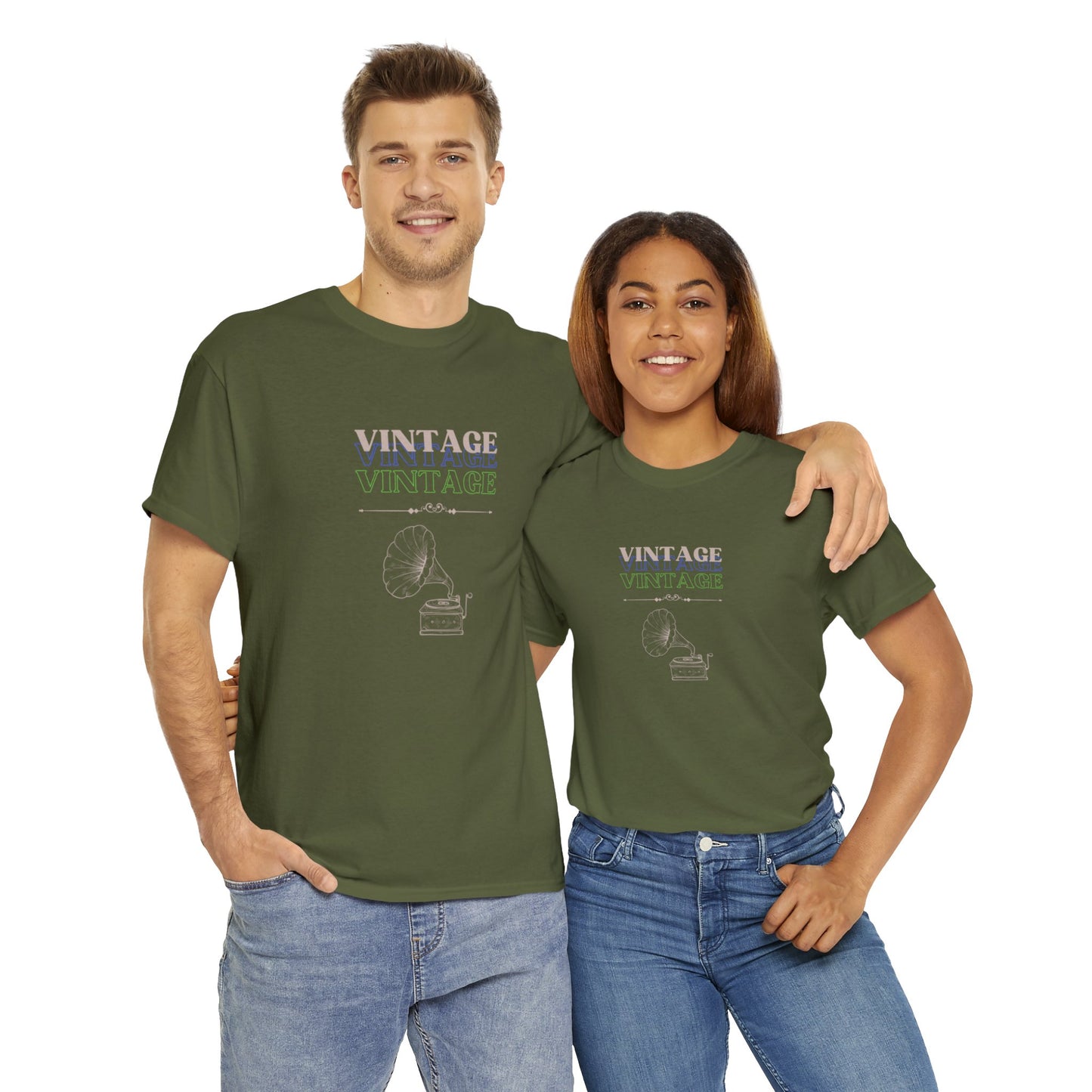 Vintage Phonograph - Unisex Heavy Cotton Tee ~ 100% Cotton (Sizes: S-3XL) ~ Sharon Dawn Collection (Sale Price: $51.99 CAD)