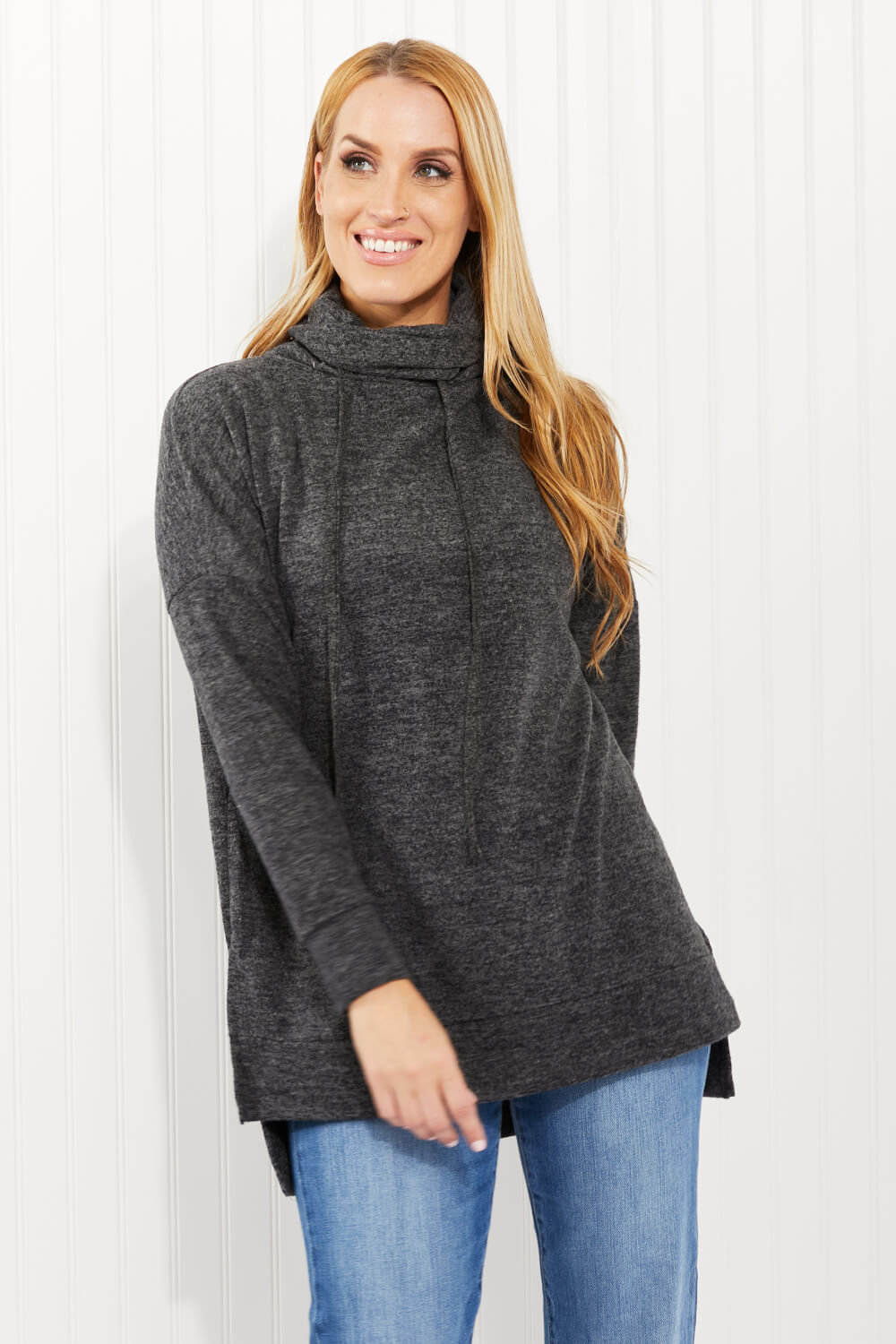 Zenana Brushed Funnel Neck Sweater - Rayon/Poly/Spandex Sizes: XS - 3X) (Sale Price: $59.49 CAD)