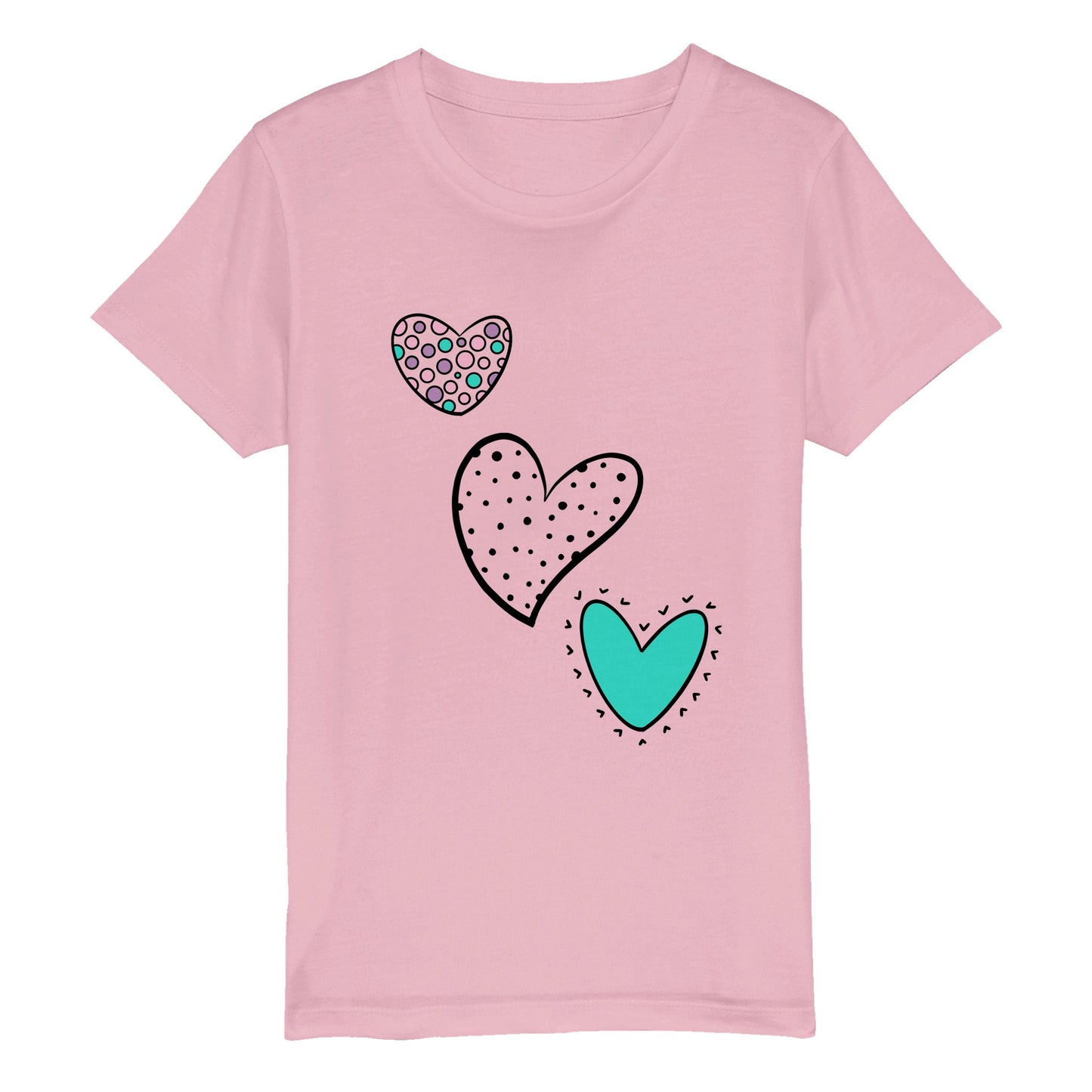 Hearts - Organic Kids Crewneck T-shirt ~ Sharon Dawn Collection