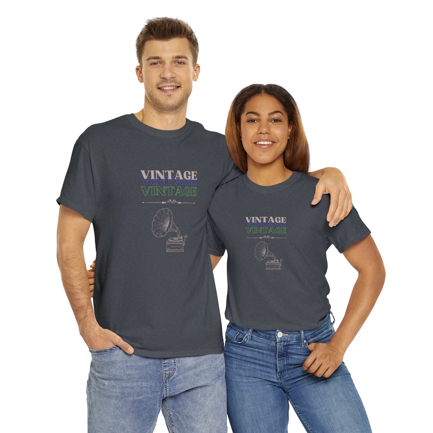 Vintage Phonograph - Unisex Heavy Cotton Tee ~ 100% Cotton (Sizes: S-3XL) ~ Sharon Dawn Collection (Sale Price: $51.99 CAD)