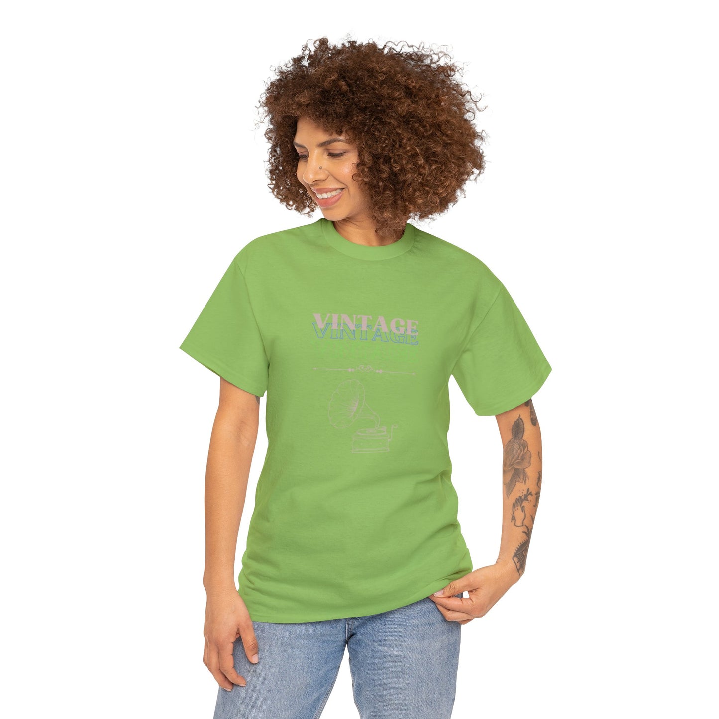 Vintage Phonograph - Unisex Heavy Cotton Tee ~ 100% Cotton (Sizes: S-3XL) ~ Sharon Dawn Collection (Sale Price: $51.99 CAD)