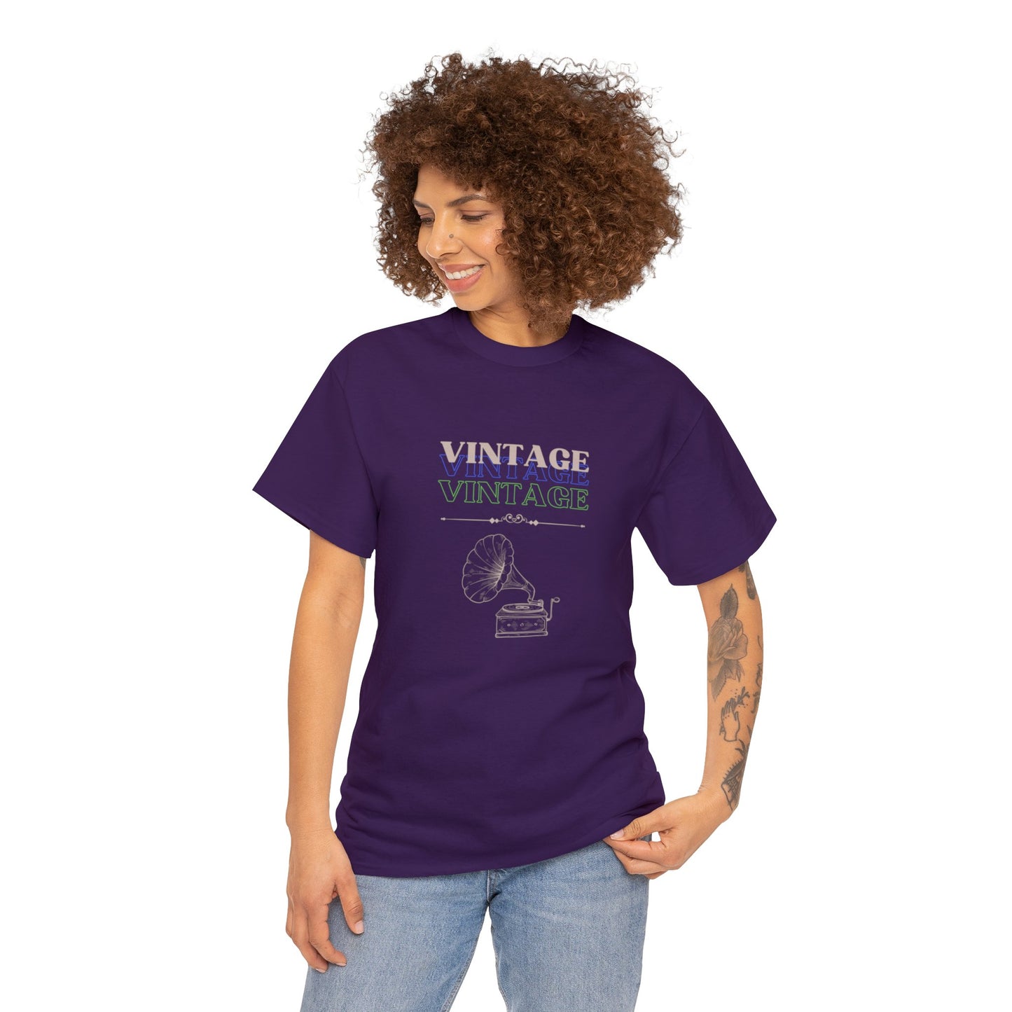Vintage Phonograph - Unisex Heavy Cotton Tee ~ 100% Cotton (Sizes: S-3XL) ~ Sharon Dawn Collection (Sale Price: $51.99 CAD)