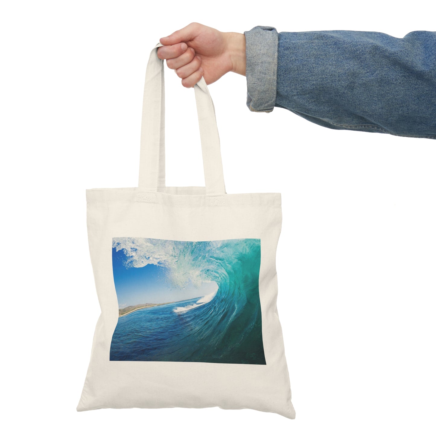 Surf Wave - Natural Tote Bag ~ Sharon Dawn Collection