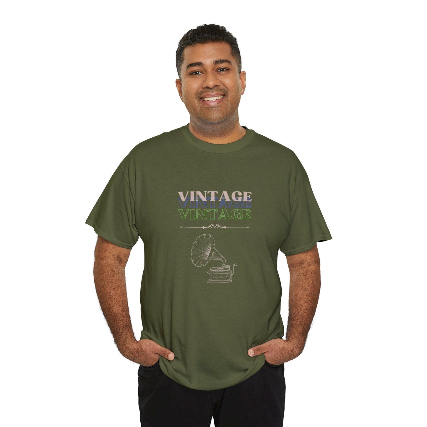 Vintage Phonograph - Unisex Heavy Cotton Tee ~ 100% Cotton (Sizes: S-3XL) ~ Sharon Dawn Collection (Sale Price: $51.99 CAD)