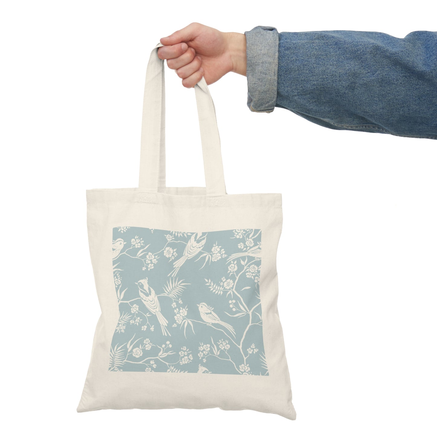 Blue Bird Wallpaper - Natural Tote Bag ~ Sharon Dawn Collection