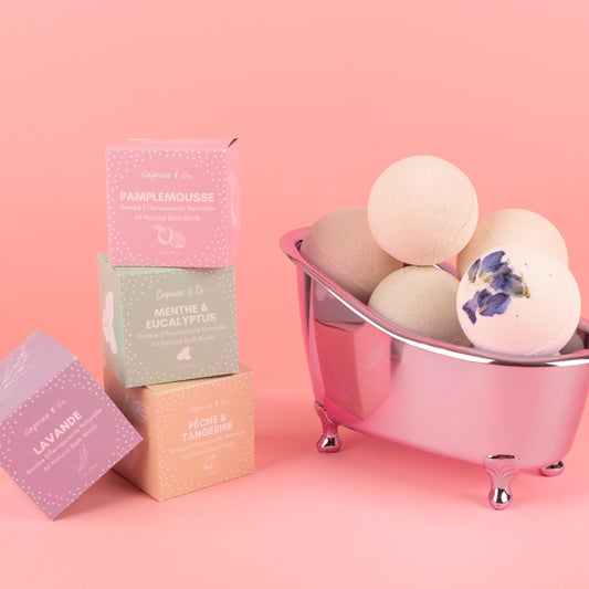Bath Bombs - All Natural - Premium Ingredients (Mint Eucalyptus/Grapefruit/Lavender/Peach Tangerine) ~ Made in Canada