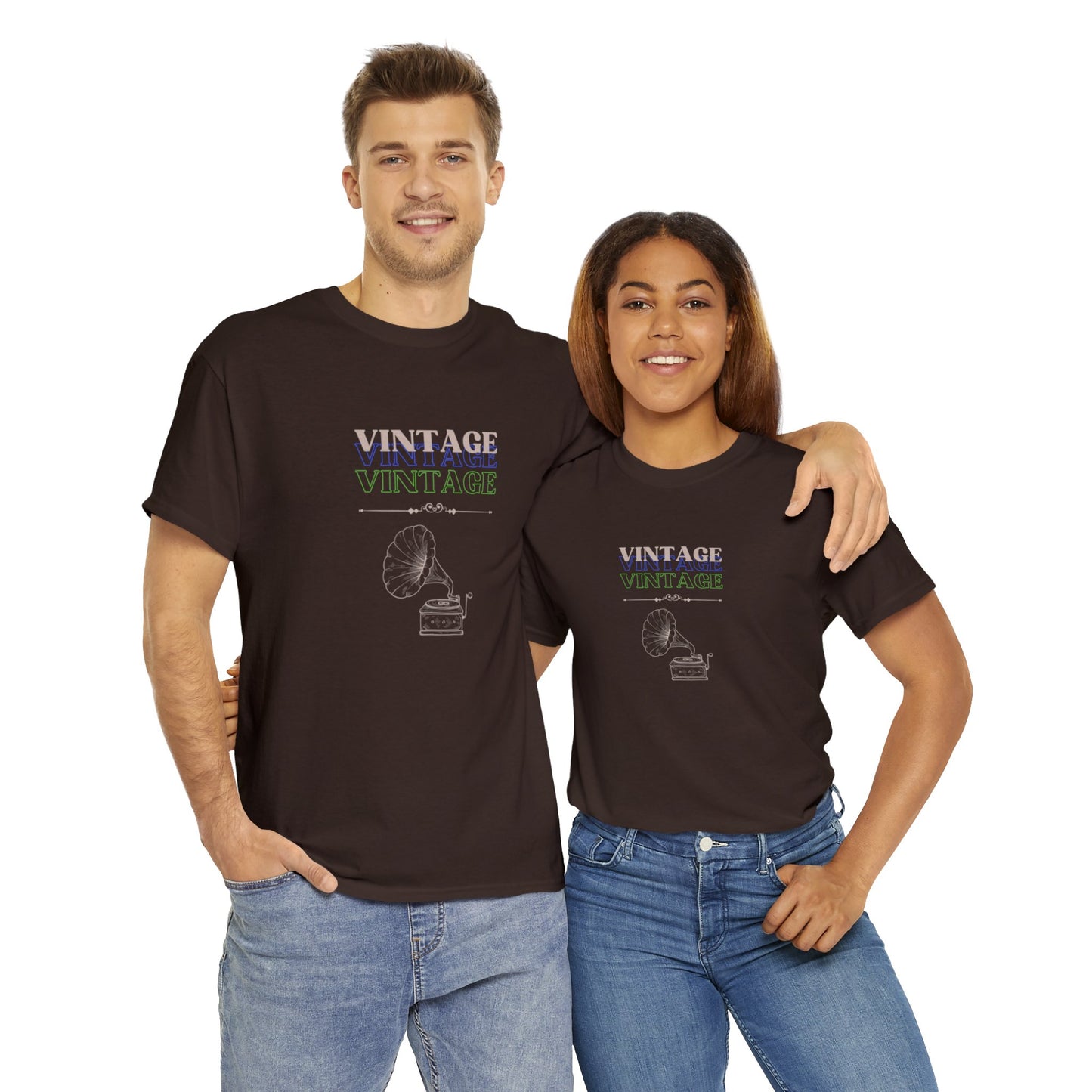 Vintage Phonograph - Unisex Heavy Cotton Tee ~ 100% Cotton (Sizes: S-3XL) ~ Sharon Dawn Collection (Sale Price: $51.99 CAD)