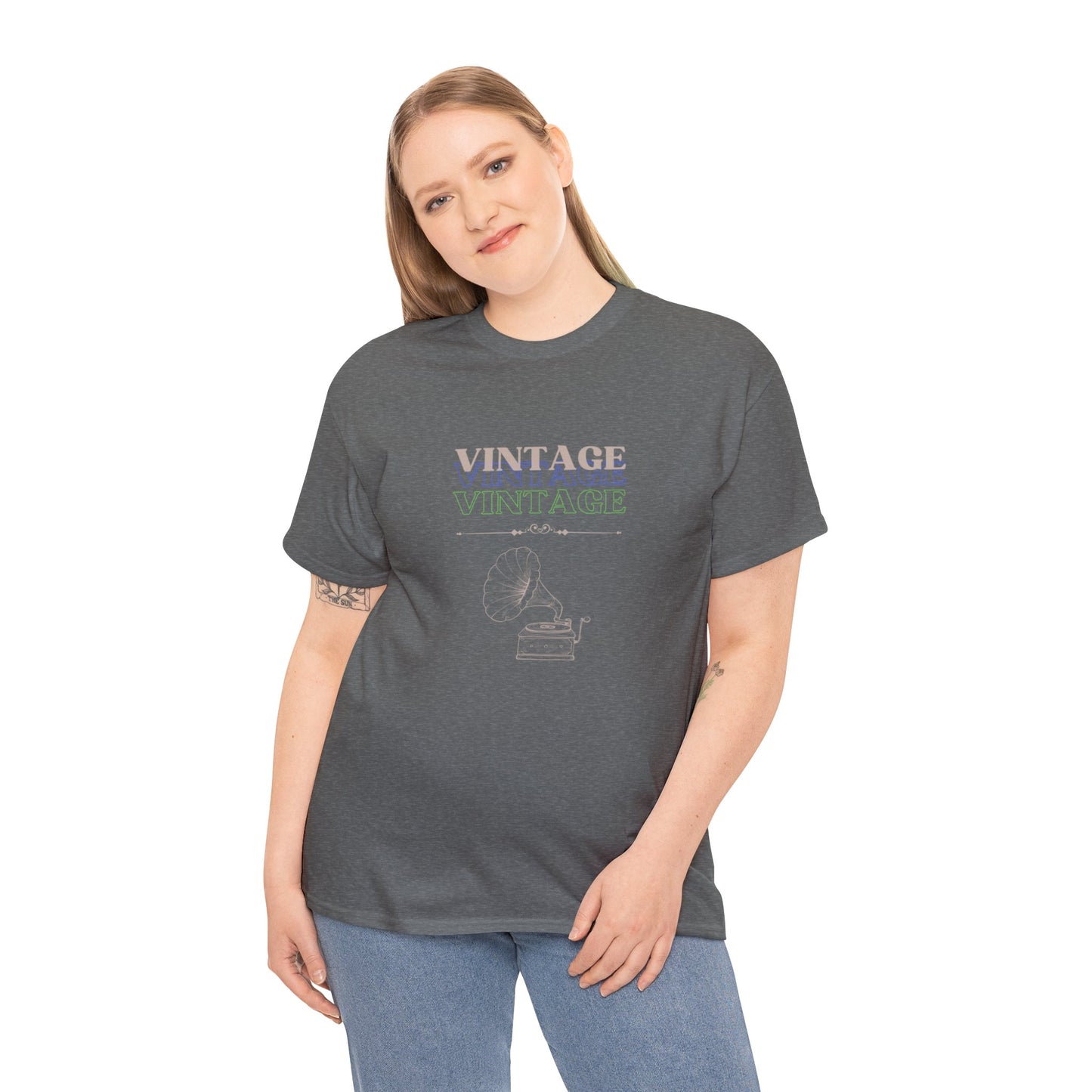 Vintage Phonograph - Unisex Heavy Cotton Tee ~ 100% Cotton (Sizes: S-3XL) ~ Sharon Dawn Collection (Sale Price: $51.99 CAD)