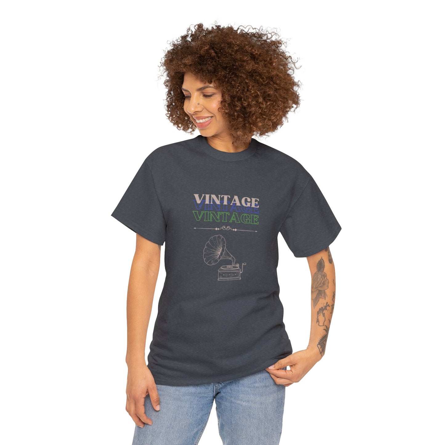 Vintage Phonograph - Unisex Heavy Cotton Tee ~ 100% Cotton (Sizes: S-3XL) ~ Sharon Dawn Collection (Sale Price: $51.99 CAD)