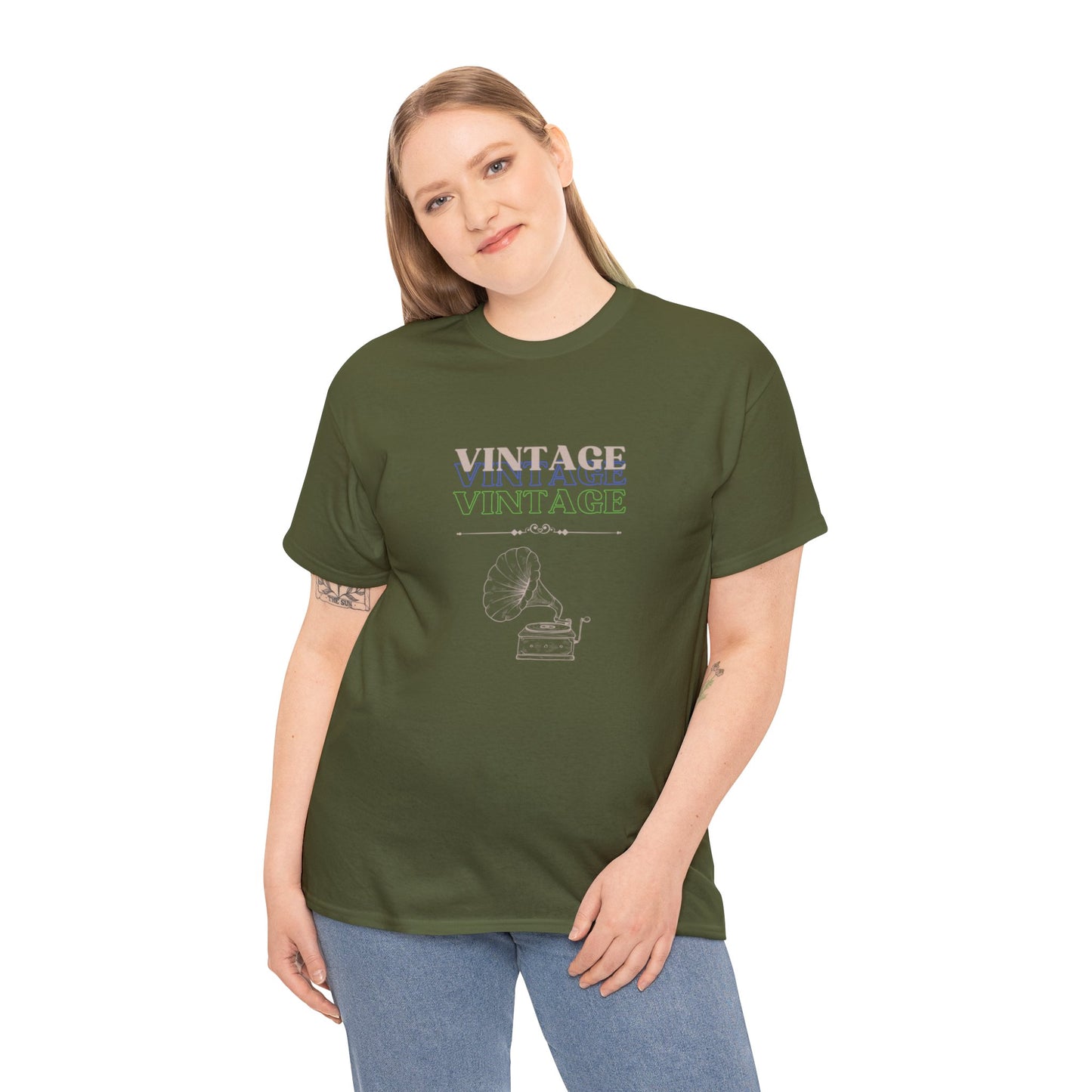 Vintage Phonograph - Unisex Heavy Cotton Tee ~ 100% Cotton (Sizes: S-3XL) ~ Sharon Dawn Collection (Sale Price: $51.99 CAD)