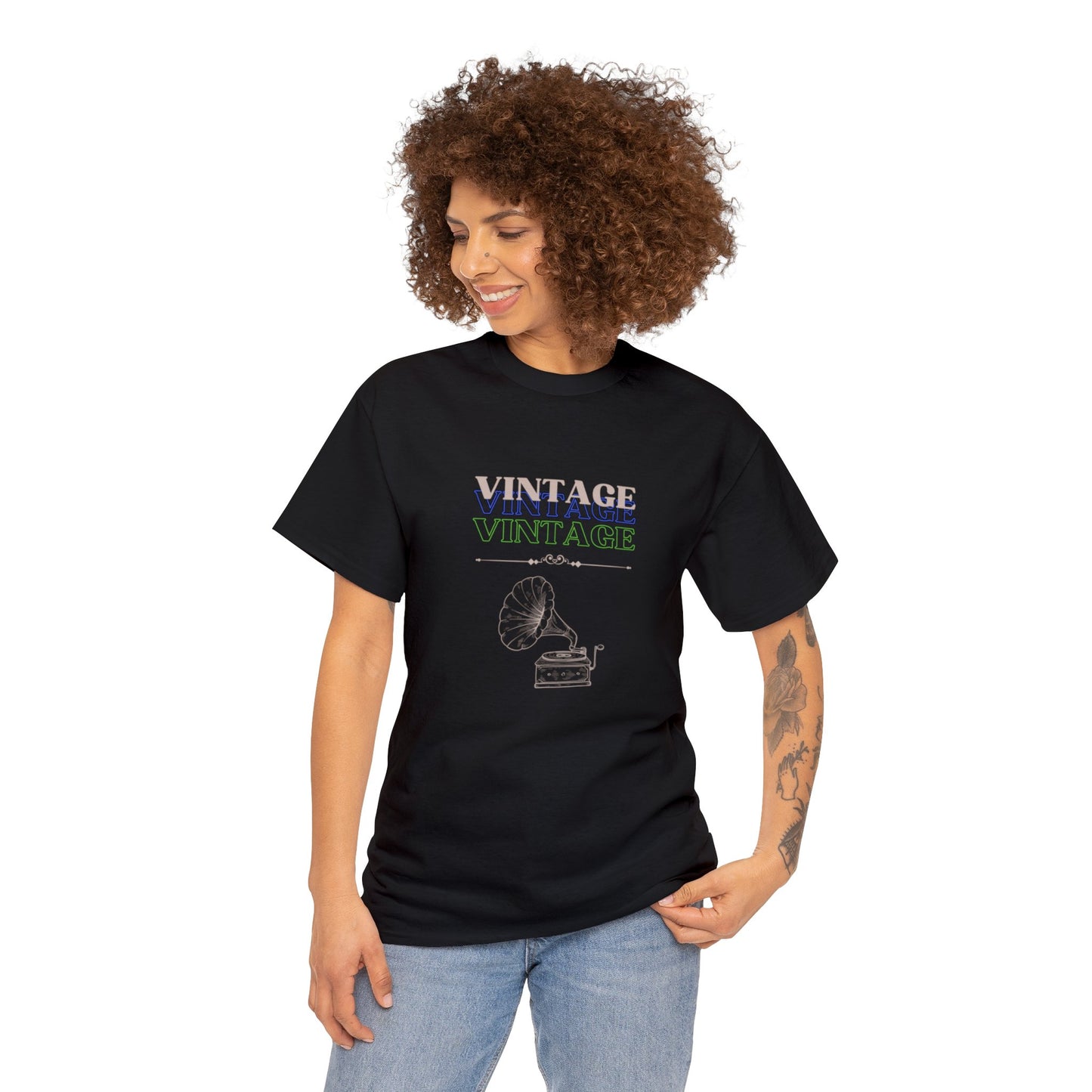 Vintage Phonograph - Unisex Heavy Cotton Tee ~ 100% Cotton (Sizes: S-3XL) ~ Sharon Dawn Collection (Sale Price: $51.99 CAD)