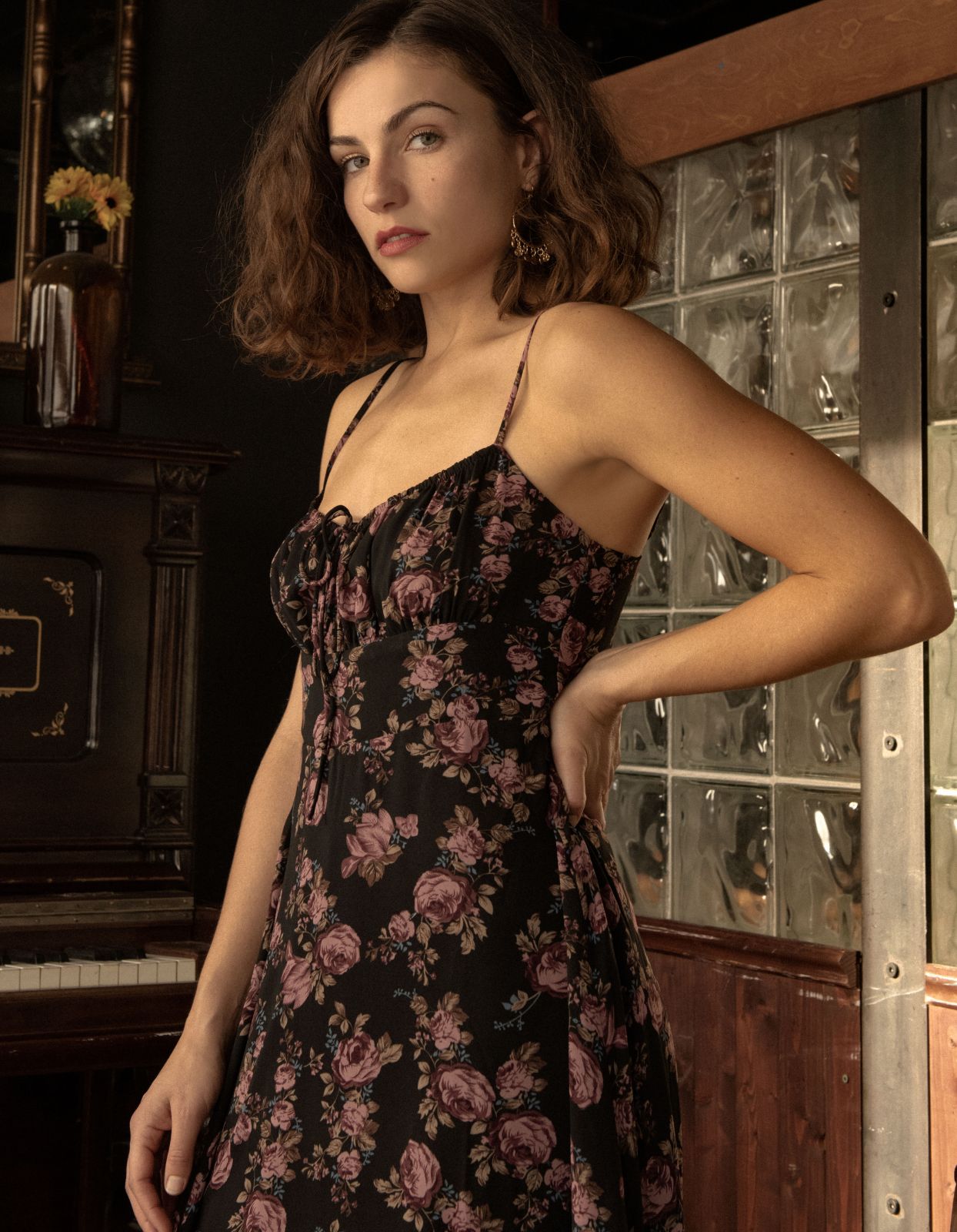 Alaia Midi Dress Floral Print Adjustable Straps (Size: XS - 1X) (Sale Price: $99.45 CAD)