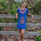 Blue Embroidered Dress - Made in Mexico