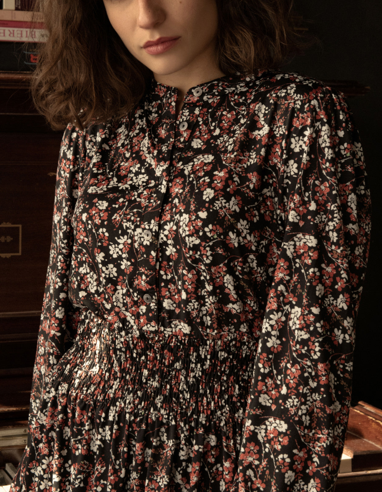 Lydia Dress Soft Knit Stretch Ditsy Flowers (Sale Price: $50.14 CAD)