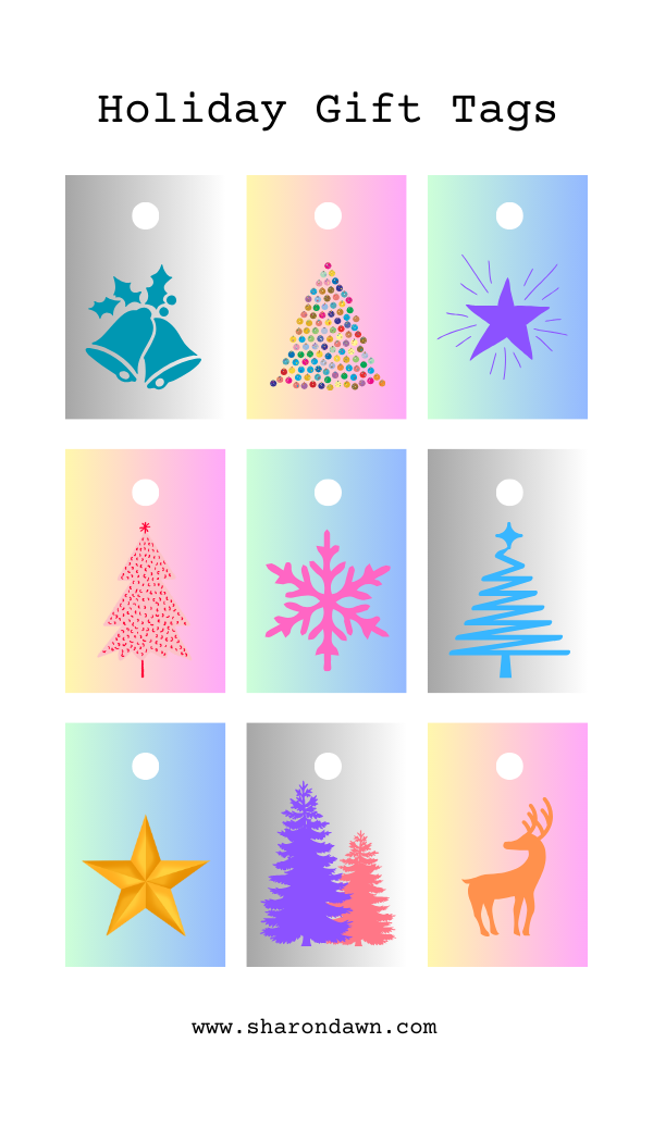 Holiday Gift Tags - Printable Digital Download ~ Sharon Dawn Collection (50% OFF - Sale Price - $3.00 CAD)