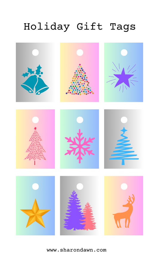 Holiday Gift Tags - Printable Digital Download ~ Sharon Dawn Collection (50% OFF - Sale Price - $3.00 CAD)