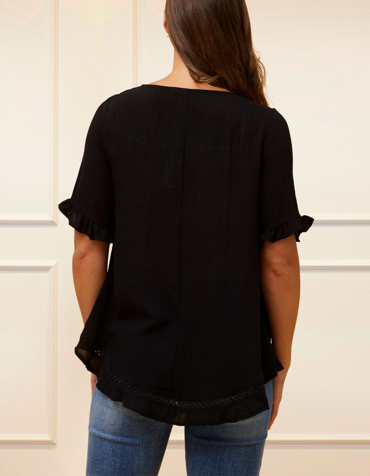 Jessy Top Relaxed Linen Blend Crossover Hem