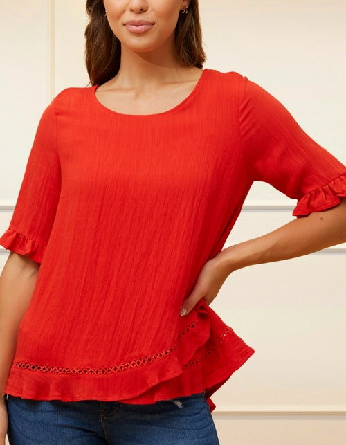 Jessy Top Relaxed Linen Blend Crossover Hem