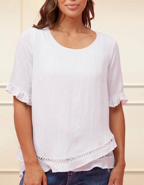 Jessy Top Relaxed Linen Blend Crossover Hem