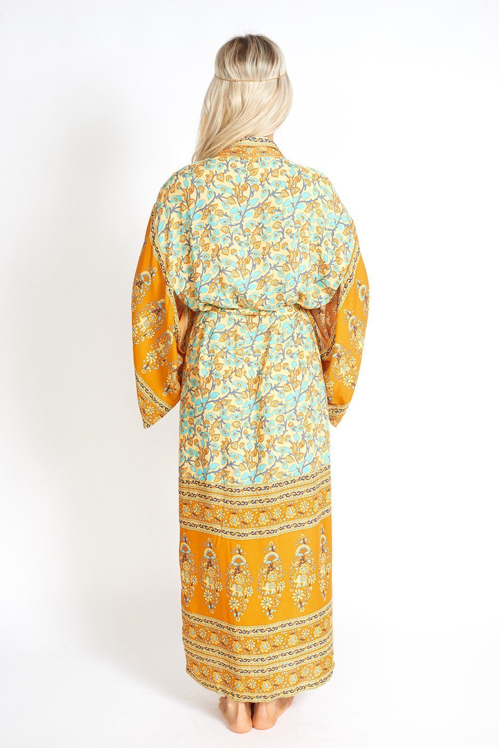 Mía Bohemian Floral Print 95% Cotton Kimono Style Robe (S/M/L)