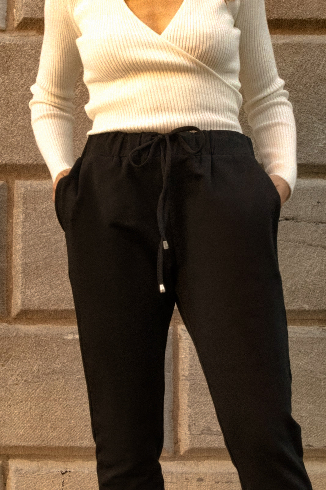 Angie Chic Quality 95% Cotton Sweatpants Drawstring Black (Sizes: S - XL) (Sale Price: $56.94 CAD)