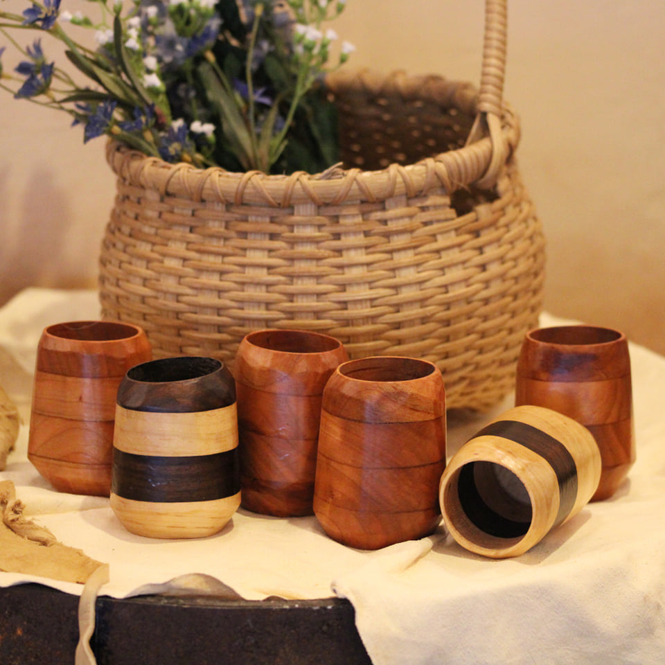 Tumbler, Wooden Cup / Mug 5 Fl Oz. - Artisan Hand Carved - Walnut, Cherry, Maple or a combination (for drinking or gaming) (Sale Price: $50.14 CAD)