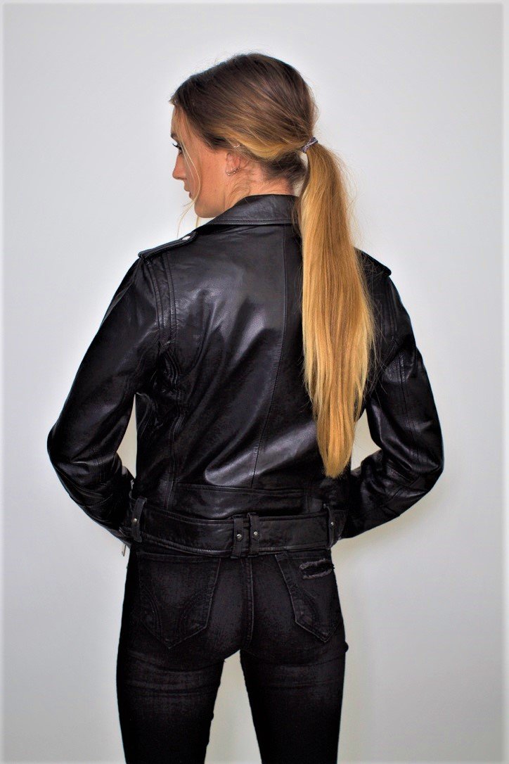 Women's Moto Nappa Leather Jacket (XS-4XL)