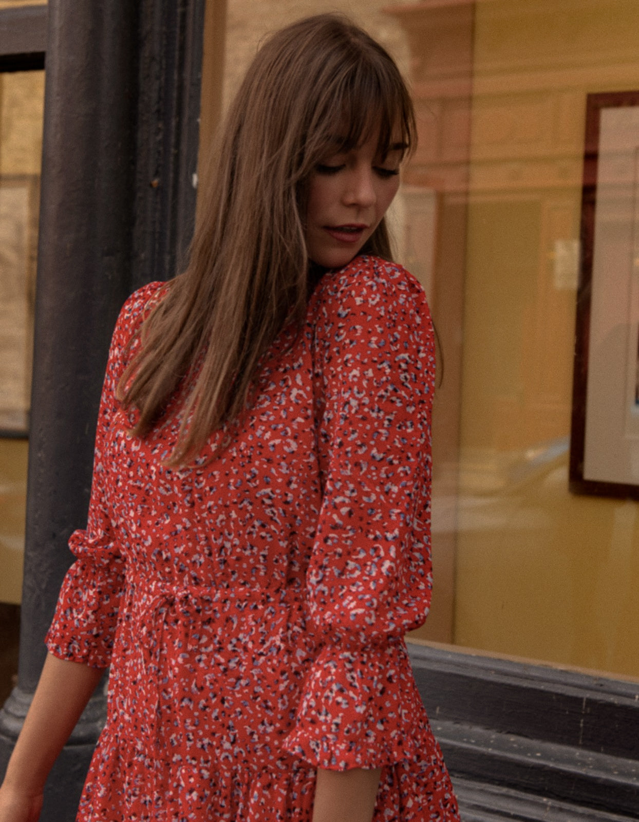 Noemie Dress Tiered Print High Neckline (Sizes: XS - 3X) (Sale Price: $68.84 CAD)