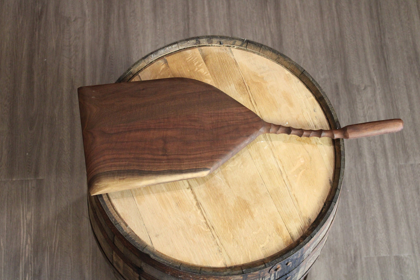 Pizza Peel, 10" Long Handle Curvy - Artisan Hand Carved - Dark Walnut or Red Cherry Wood (Sale Price: $84.14 CAD)