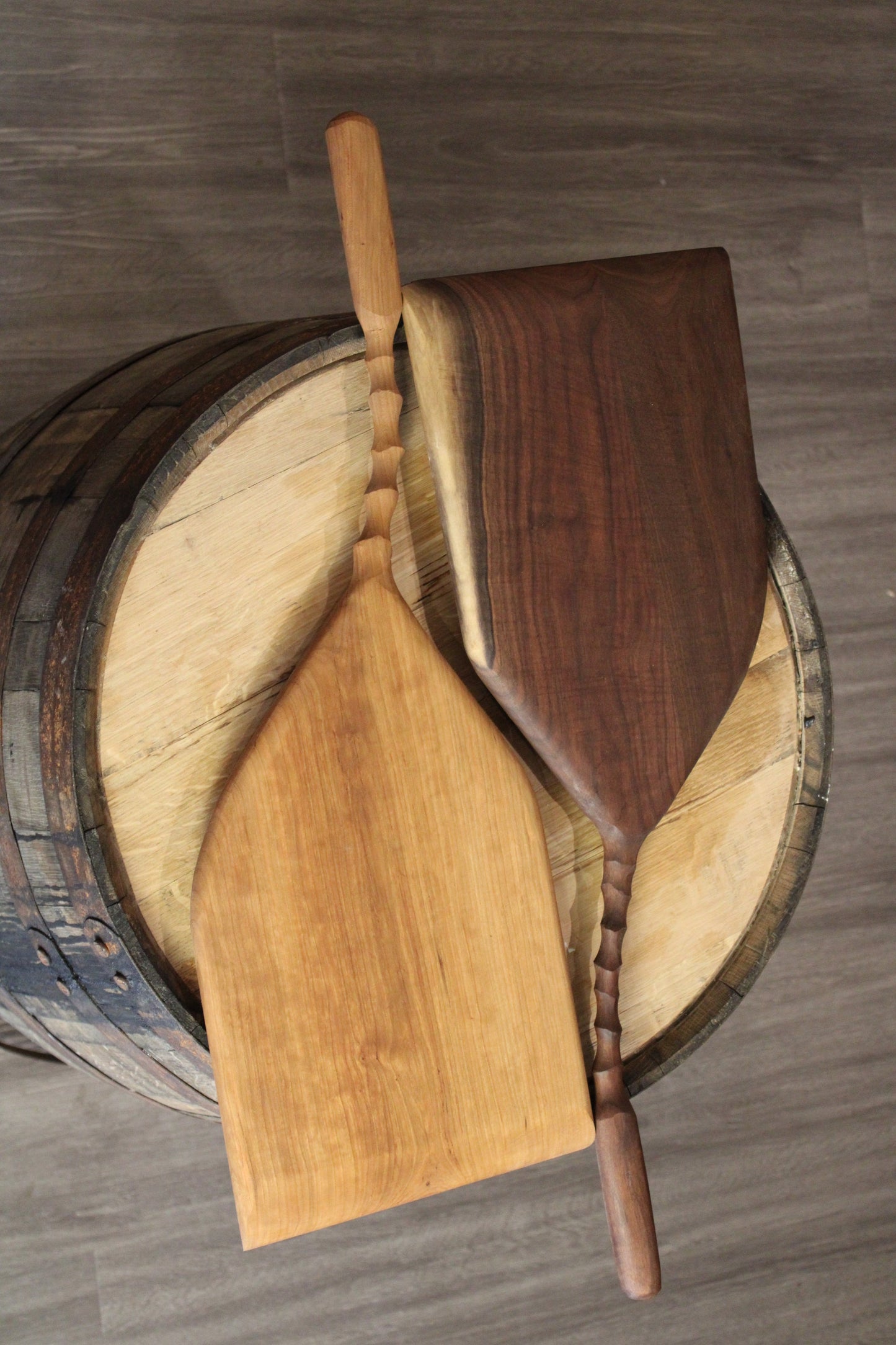 Pizza Peel, 10" Long Handle Curvy - Artisan Hand Carved - Dark Walnut or Red Cherry Wood (Sale Price: $84.14 CAD)