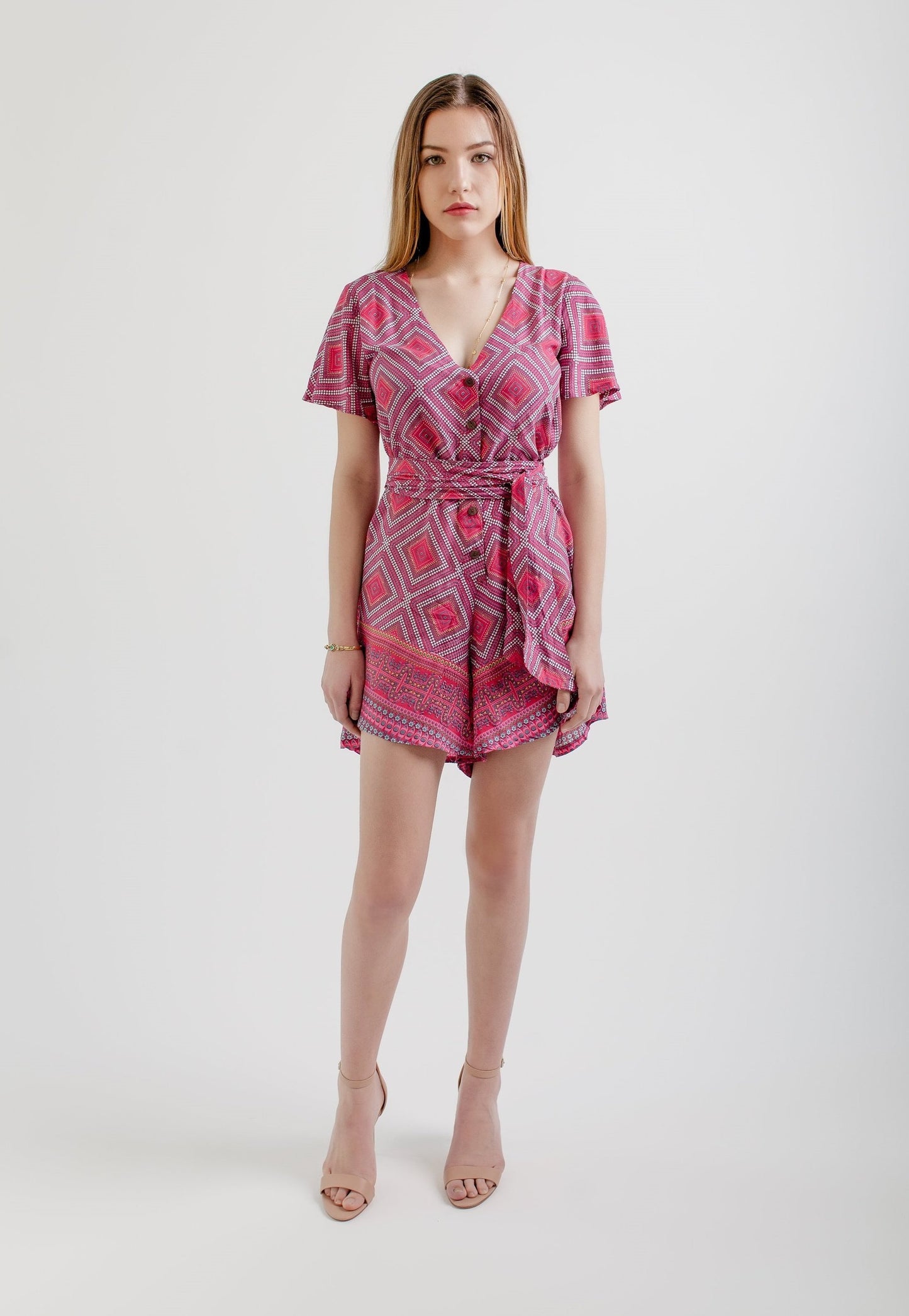 Kaia Romper | Pink | 100% Rayon (Sizes: XS-XL) ~ Made in Bali/Designed in Victoria, BC