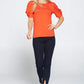Solid Short Sleeve Top with Scrunched Sleeves - 98% Rayon (Sizes: S - 3XL) (Sale Price: $68.89 CAD)