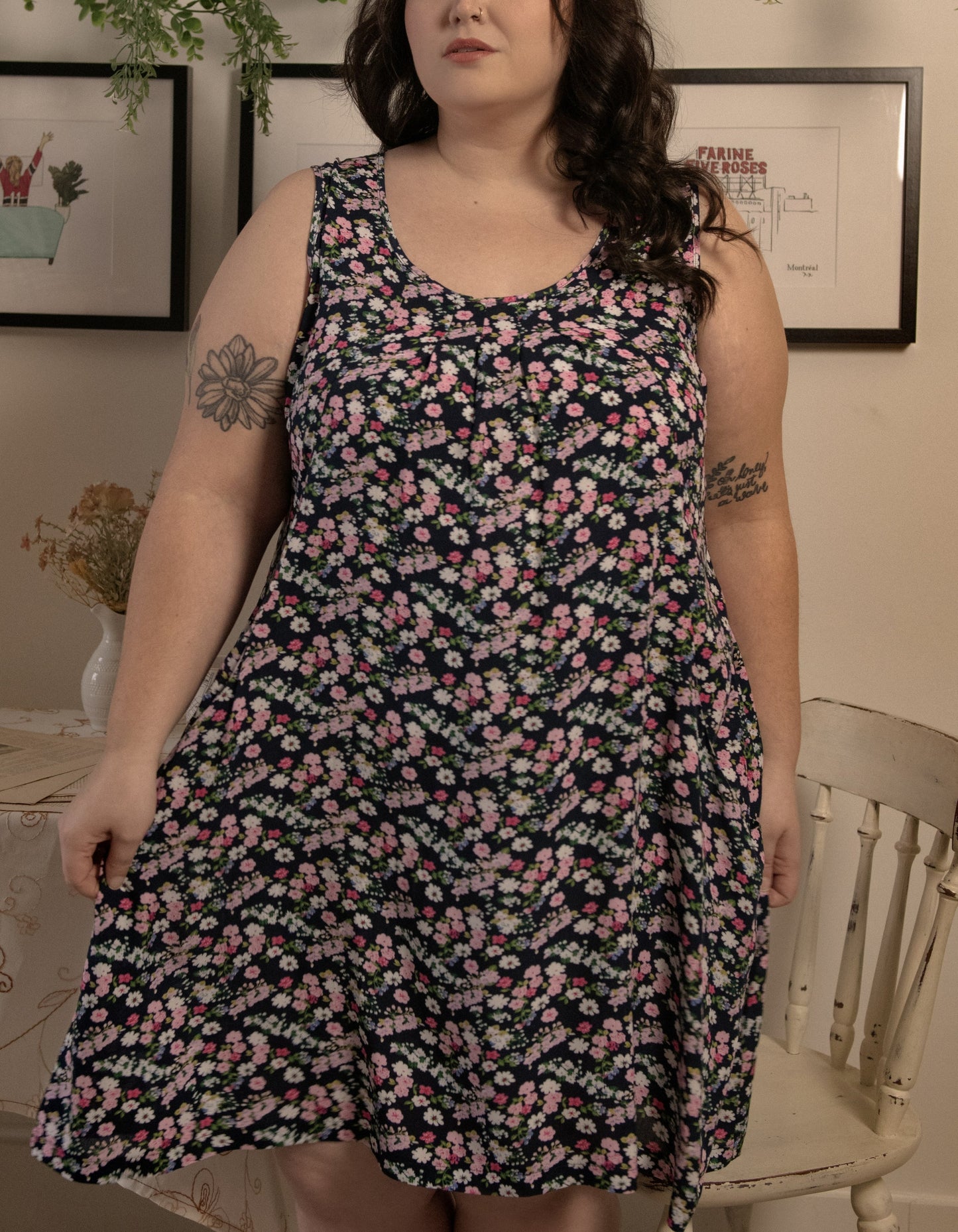 Louise Short Dress Ditsy Floral Print A-Line