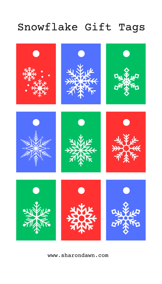 Snowflake Gift Tags - Printable Digital Download ~ Sharon Dawn Collection (50% OFF - Sale Price - $3.00 CAD)
