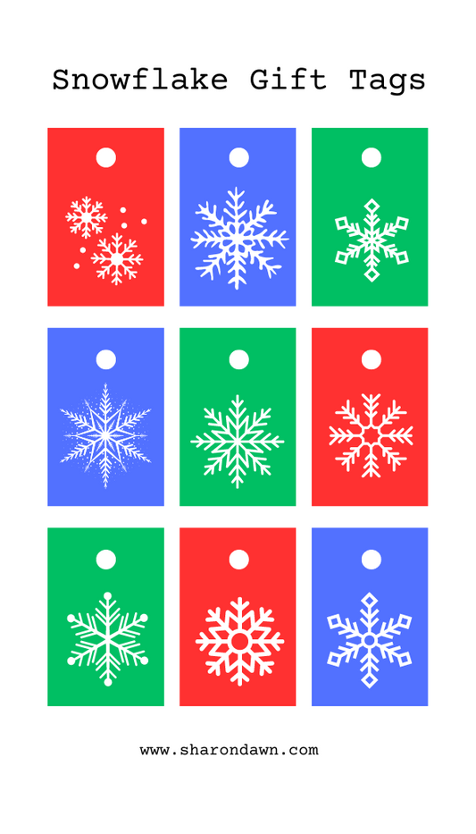 Snowflake Gift Tags - Printable Digital Download ~ Sharon Dawn Collection