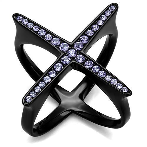 Women Stainless Steel Synthetic Crystal Ring