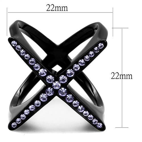 Women Stainless Steel Synthetic Crystal Ring