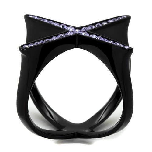 Women Stainless Steel Synthetic Crystal Ring
