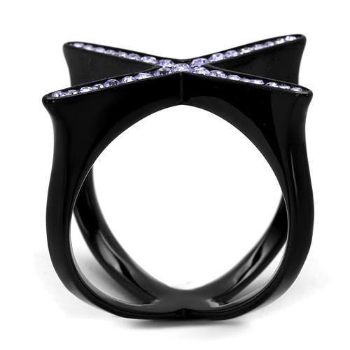 Women Stainless Steel Synthetic Crystal Ring
