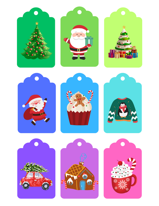 Vibrant Holiday Mix Gift Tags - Printable Digital Download ~ Sharon Dawn Collection (50% OFF - Sale Price - $3.00 CAD)