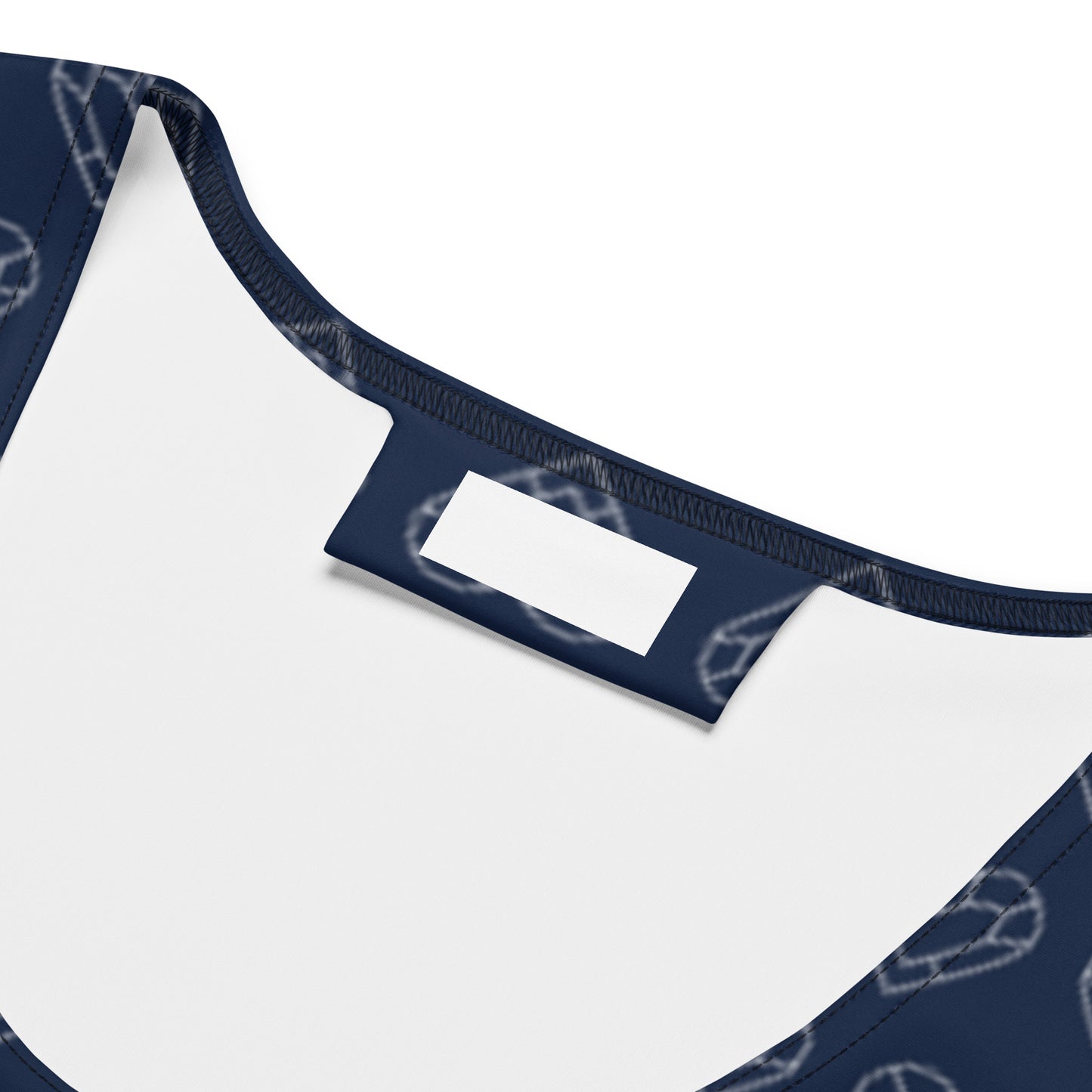White Geometric Heart on Navy - Bodycon dress ~ Sharon Dawn Collection